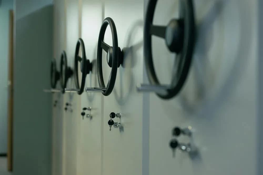 A vault evoking committed, locked-in capital